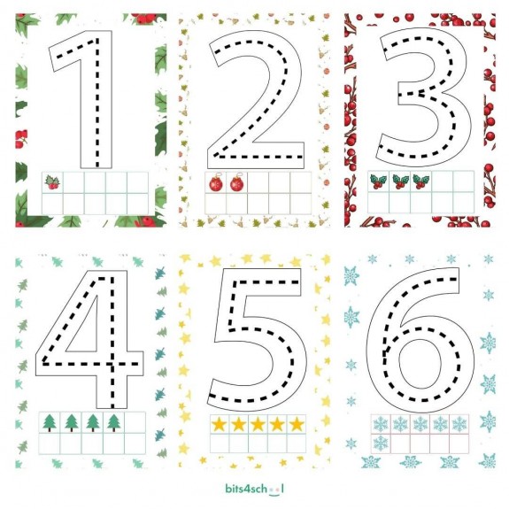 Christmas Tracing Numbers (Download)